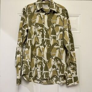 Gant Rugger Men's ARCTIC‎ CAMO PENGUIN Long Sleeve Button Down Cotton Shirt S